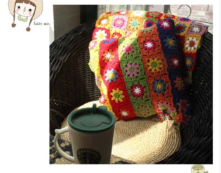 Hand crochet flower crochet bedside pillow - Image 4