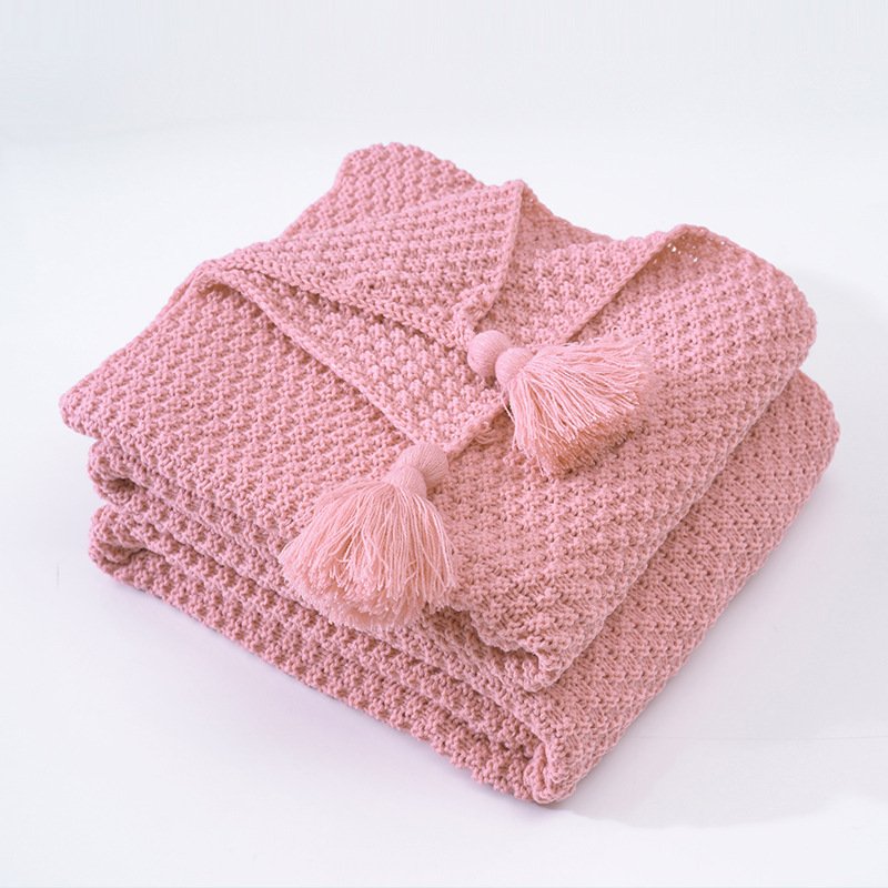 Nordic Tassel Knitted Woolen Yarn Ball Cover Blanket - Image 2