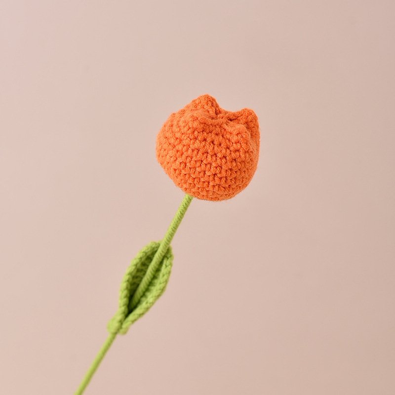 Finished Handmade Crochet Tulip Fake Flower Simulation - Image 5