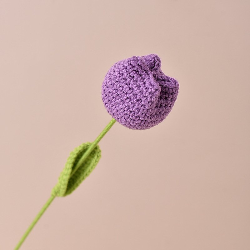 Finished Handmade Crochet Tulip Fake Flower Simulation - Image 6