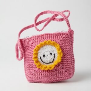 Woolen pink sling bag