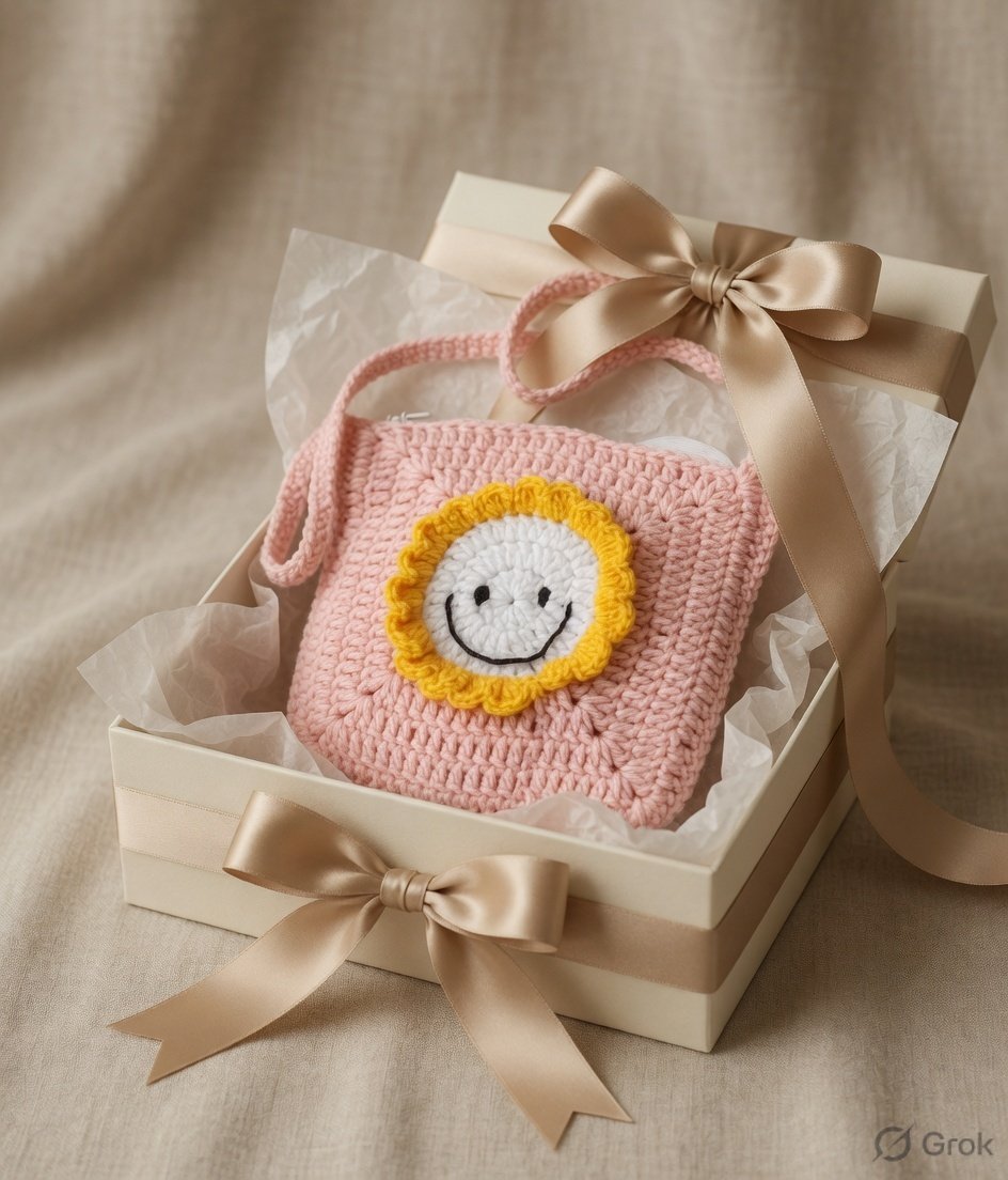Woolen pink sling bag