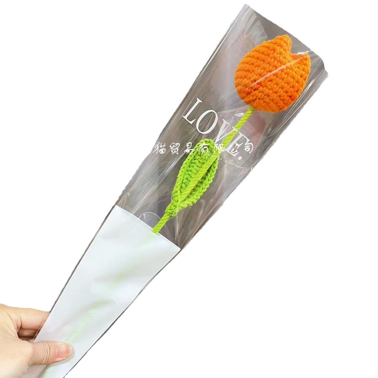 Finished Handmade Crochet Tulip Fake Flower Simulation - Image 9