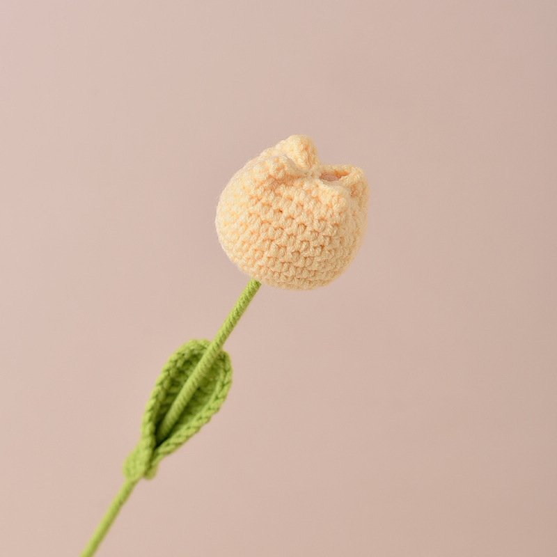 Finished Handmade Crochet Tulip Fake Flower Simulation - Image 10