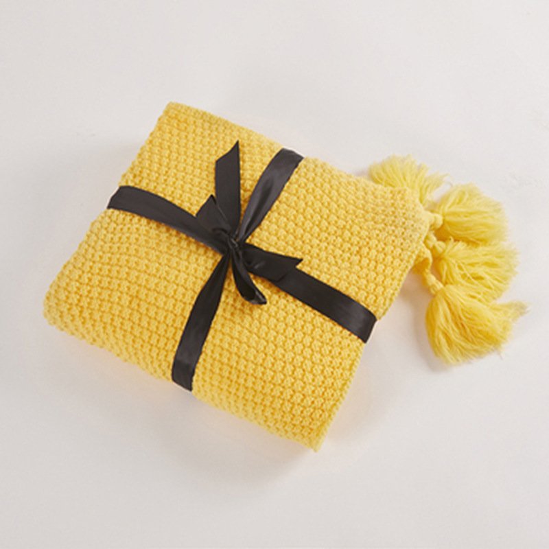 Nordic Tassel Knitted Woolen Yarn Ball Cover Blanket - Image 6